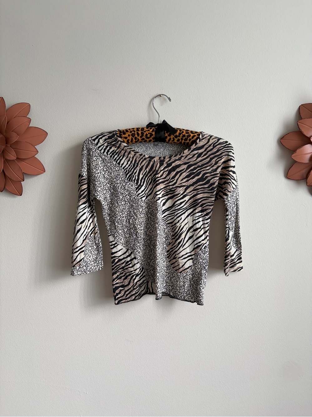 Y2K Euro Chic Animal Print Top ♡